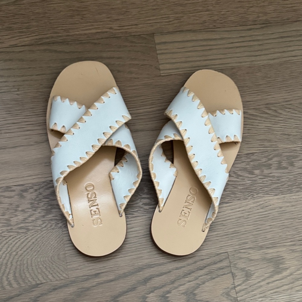 Bess by Senso Sandal White with Neutral Trim